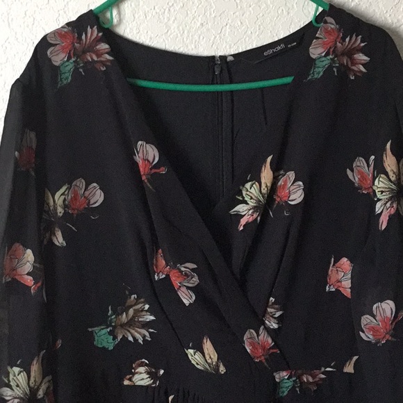 Surplice Georgette Floral Dress - Picture 2 of 7